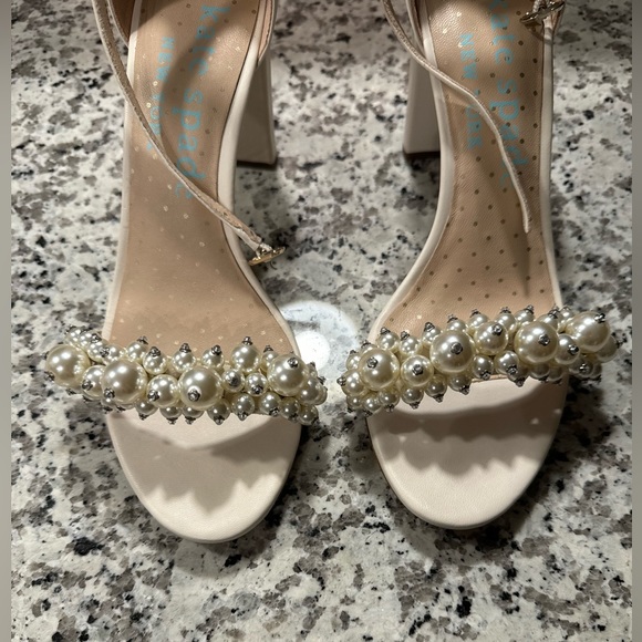 Kate Spade ♠️ Rosa Pearl leather Heels. - Picture 4 of 17